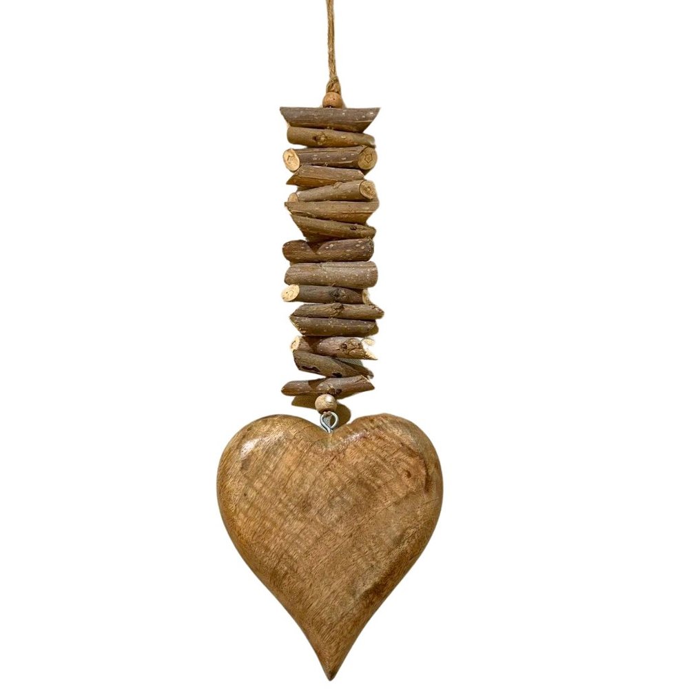 COPY - Wooden Heart outside garden decor or wherever  Solid  wood heart NWOT